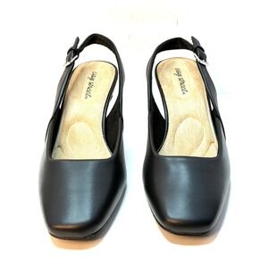Easy Street Ritsa Square Toe Slingback Pumps Black Size 11WW NWT/BOX